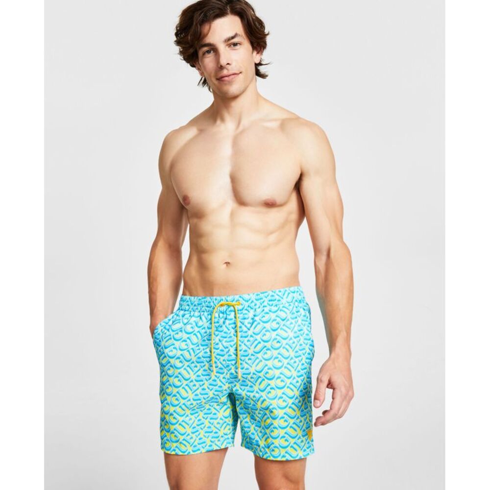 Men's Eco Island Graphic Drawstring Swim Trunks
